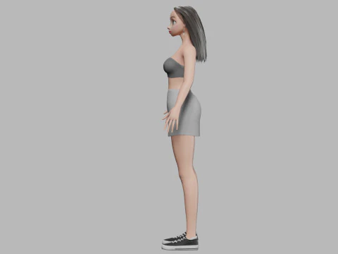 Cartoon classic girl V29331 3D Model