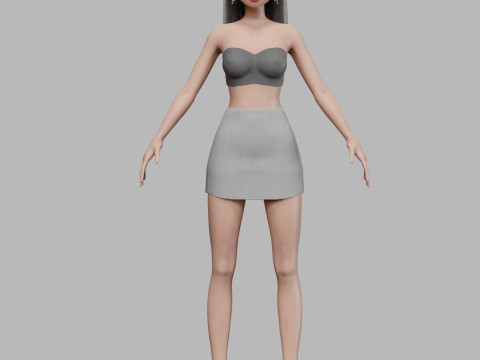 Cartoon classic girl V29331 Modèle 3D