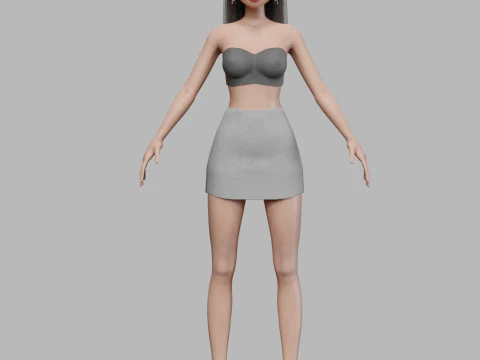 Cartoon classic girl V29331 3D Model
