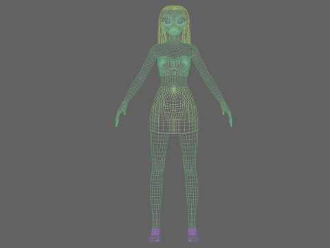 Cartoon classic girl V29331 Modèle 3D