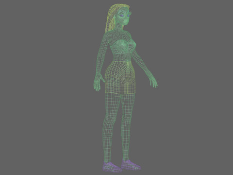 Cartoon classic girl V29331 Modèle 3D