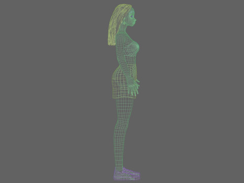 Cartoon classic girl V29331 Modèle 3D
