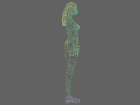 Cartoon classic girl V29331 3D Model