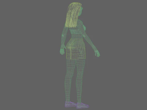 Cartoon classic girl V29331 3D Model