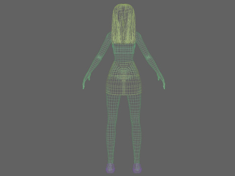 Cartoon classic girl V29331 Modèle 3D