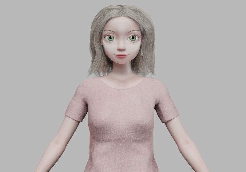 Cartoon cute girl V31343 3D Modell .c4d .max .obj .3ds .fbx .stl .blend