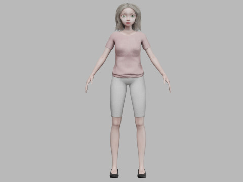 Cartoon cute girl V31343 3D Modell