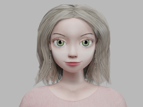 Cartoon cute girl V31343 3D Modell