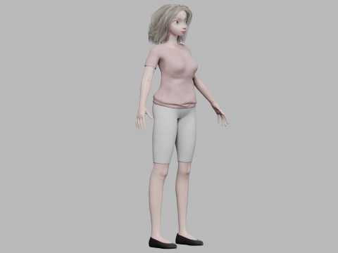 Cartoon cute girl V31343 3D Modell