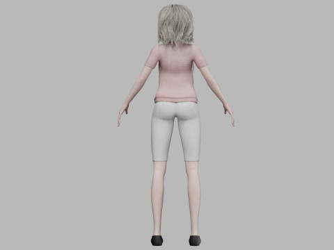 Cartoon cute girl V31343 3D Modell