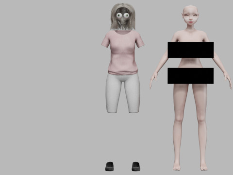 Cartoon cute girl V31343 3D Modell