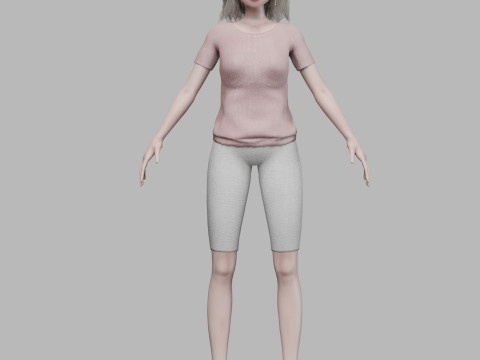 Cartoon cute girl V31343 3D Modell