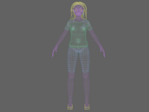 Cartoon cute girl V31343 3D Modell
