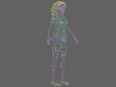 Cartoon cute girl V31343 3D Modell