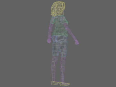 Cartoon cute girl V31343 3D Modell