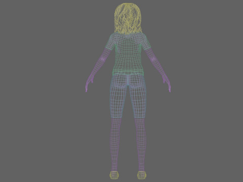 Cartoon cute girl V31343 3D Modell