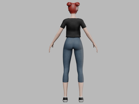 Cartoon pretty girl V22078 3D मॉडल
