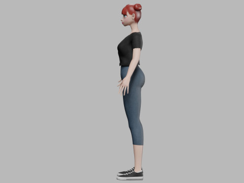 Cartoon pretty girl V22078 3D मॉडल