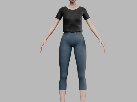 Cartoon pretty girl V22078 3D मॉडल
