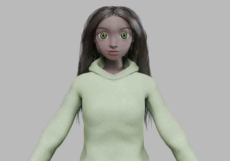 Cartoon standard girl V33172 Modèle 3D .c4d .max .obj .3ds .fbx .stl .blend 