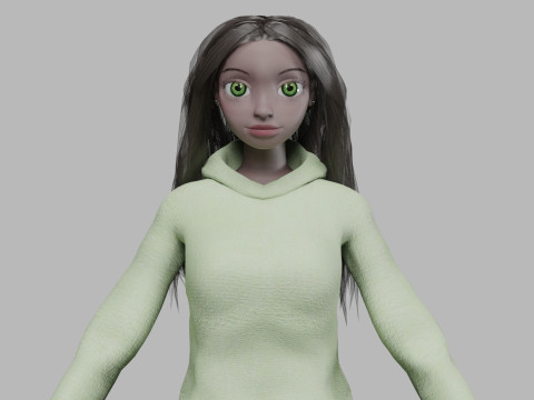 Cartoon standard girl V33172 3D 모델