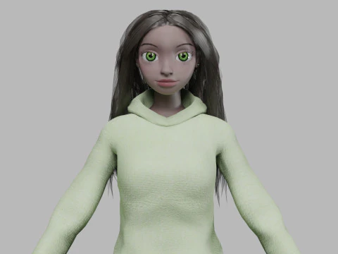 Karikatür standart kız V33172 3D Model