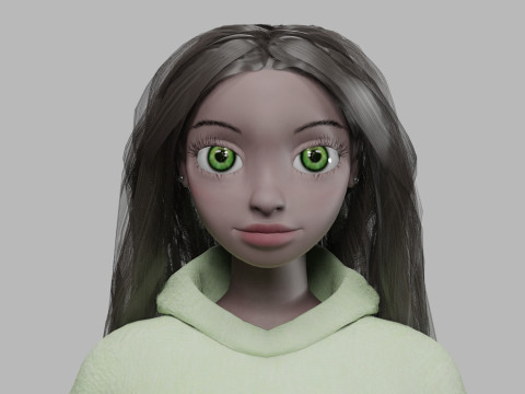 Cartoon standard girl V33172 Modèle 3D