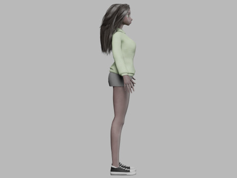 Cartoon standard girl V33172 Modèle 3D