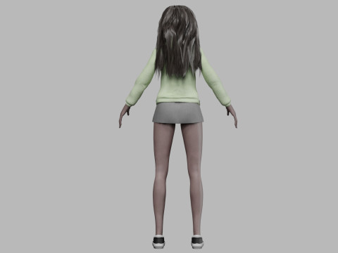 Cartoon standard girl V33172 Modèle 3D