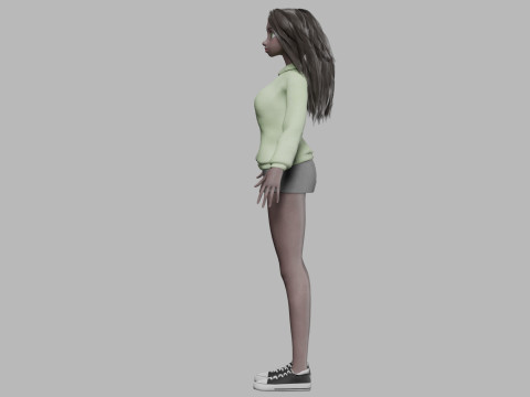 Cartoon standard girl V33172 Modèle 3D