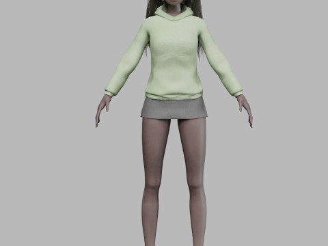 Cartoon standard girl V33172 Modèle 3D
