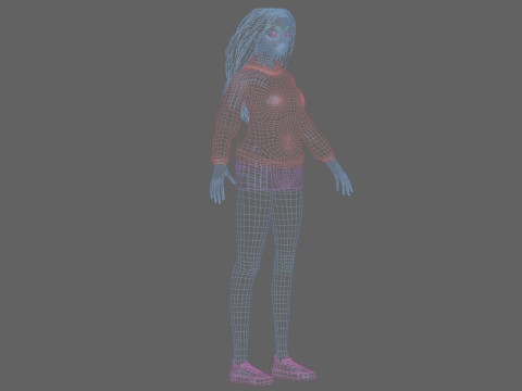 Cartoon standard girl V33172 Modèle 3D