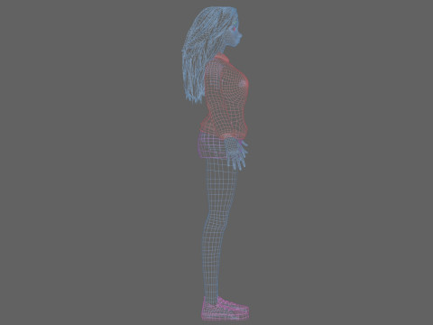 Cartoon standard girl V33172 Modèle 3D