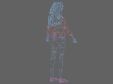 Cartoon standard girl V33172 Modèle 3D
