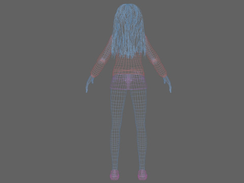 Cartoon standard girl V33172 Modèle 3D