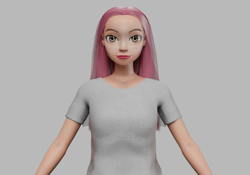 Cartoon sweet girl V29405 Modelo 3D .c4d .max .obj .3ds .fbx .stl .blend 