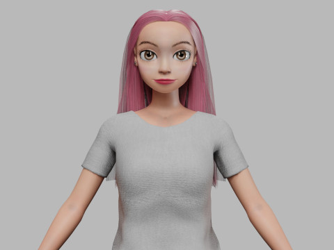 Cartoon sweet girl V29405 3D Model