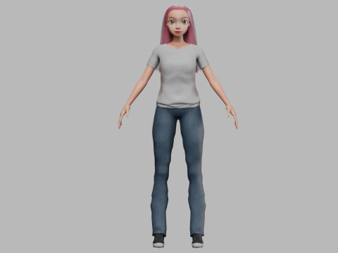 Cartoon sweet girl V29405 Modelo 3D
