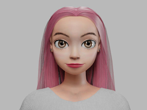 Cartoon sweet girl V29405 Modelo 3D