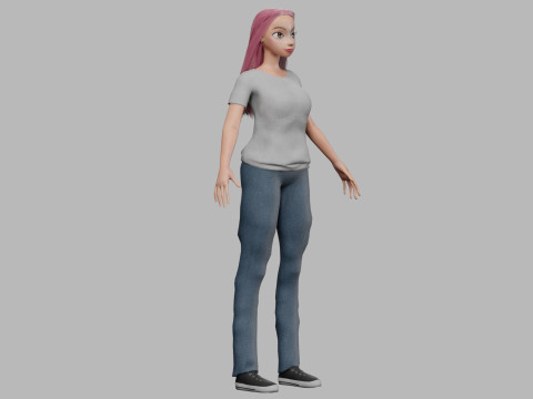 Cartoon sweet girl V29405 Modelo 3D
