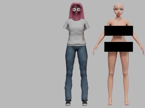 Cartoon sweet girl V29405 Modelo 3D