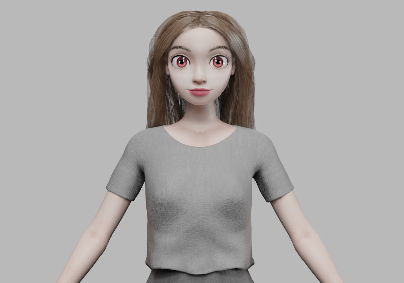 Cartoon teen girl V29127 3D-Modell .c4d .max .obj .3ds .fbx .stl .blend 
