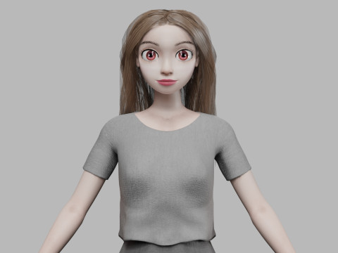 Cartoon teen girl V29127 3Dモデル