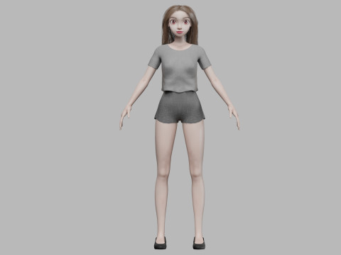 Cartoon teen girl V29127 3D-Modell