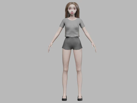 Cartoon teen girl V29127 3D Model