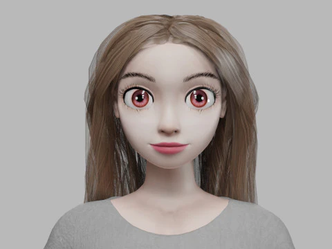 Cartoon teen girl V29127 3D Model