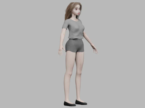 Cartoon teen girl V29127 3D Model