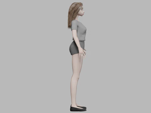 Cartoon teen girl V29127 3D Model