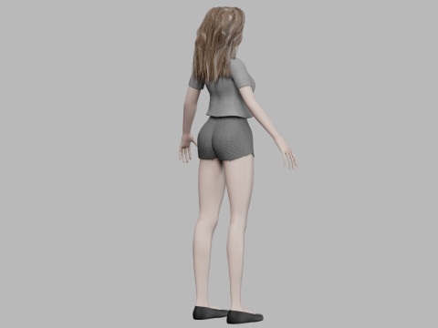 Cartoon teen girl V29127 3D-Modell