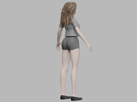 Cartoon teen girl V29127 3D Model